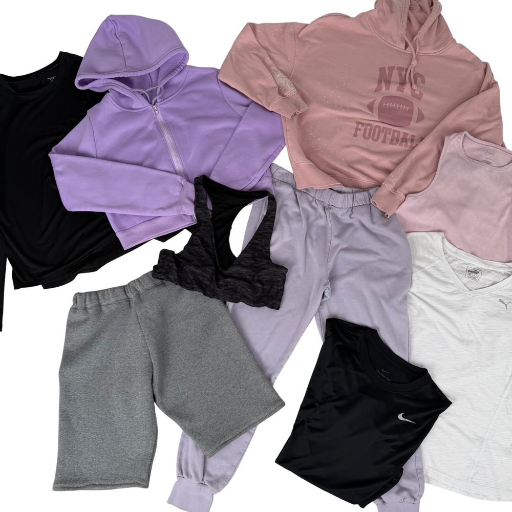 Women's 9 Piece Activewear Lounge Lot -  NIke Puma Workout Outfits Small Medium